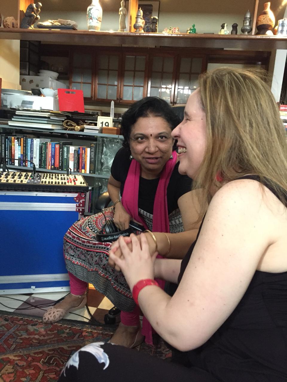 Conversation during the recording of Vaishnav Jan To