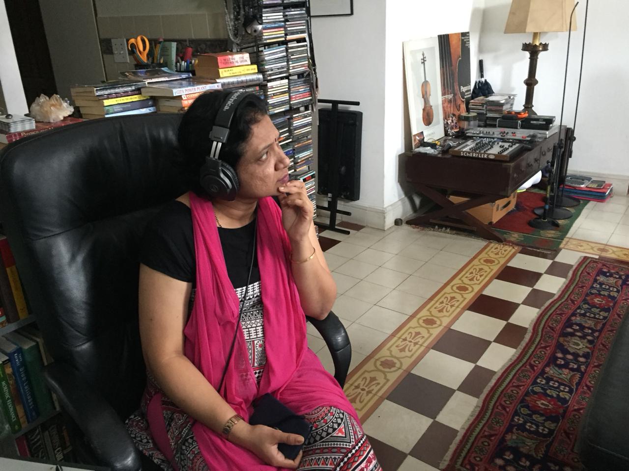 Listening to a recorded phrase during production