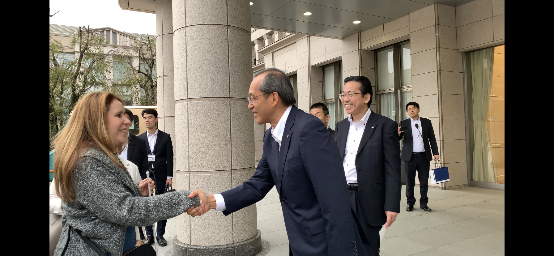 Panama–Imabari bilateral encounter — official handshake