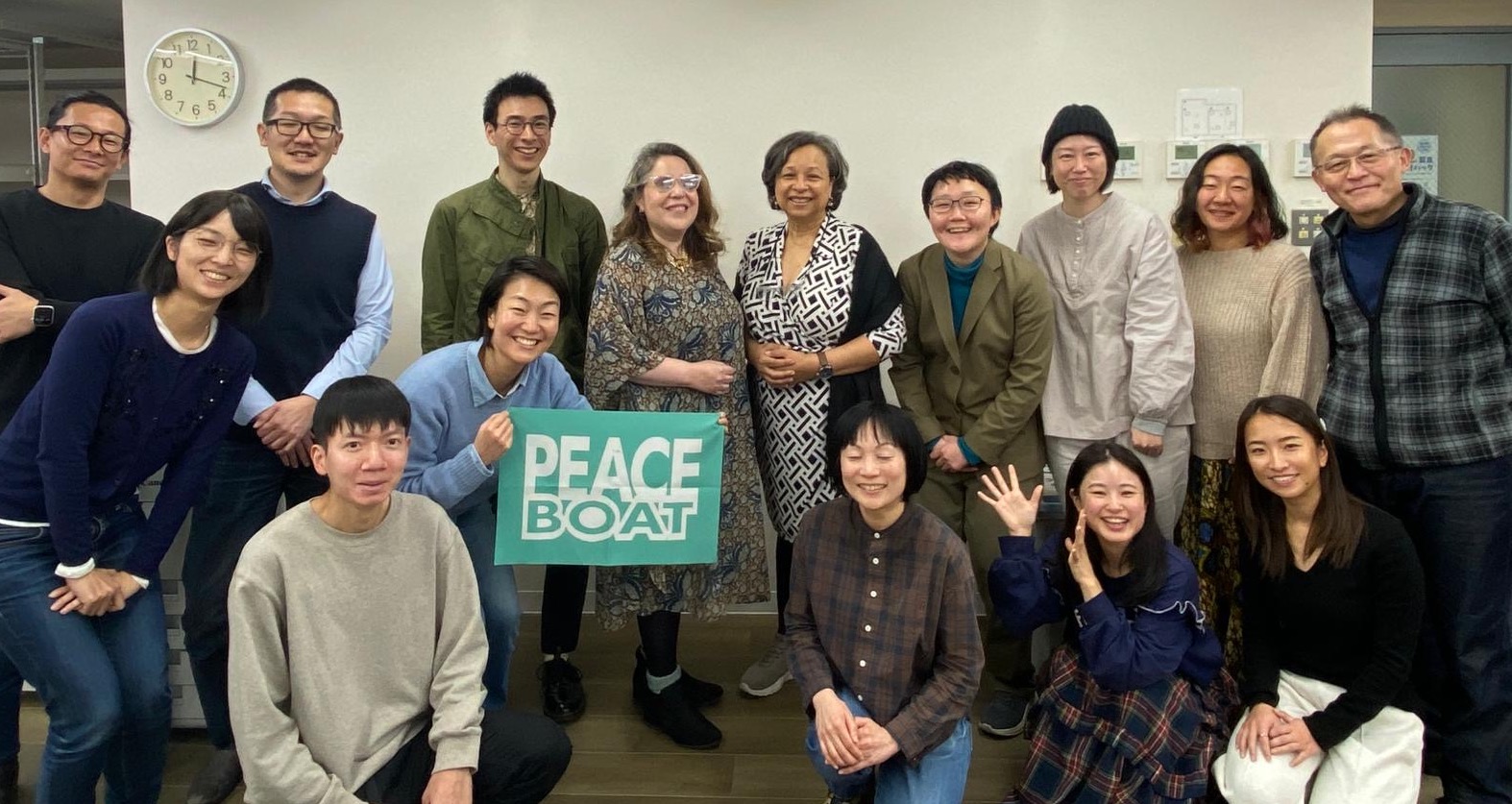 Vilma and Patricia with the Peace Boat team