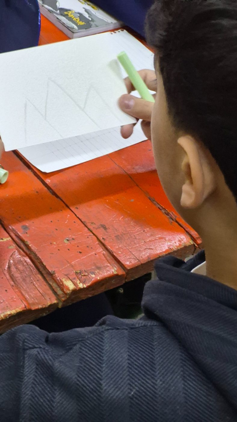 Children taking part in a creative workshop