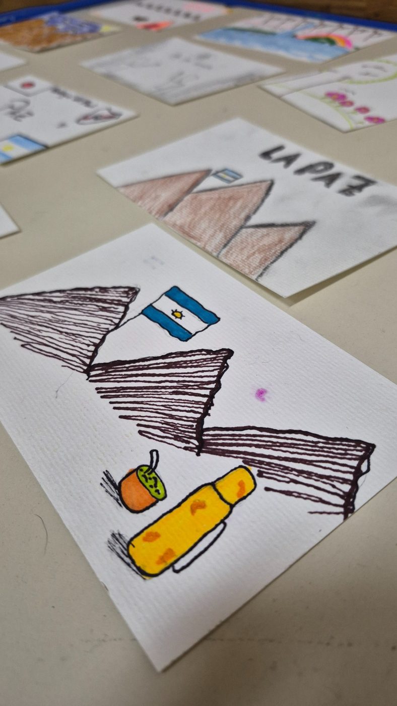 A child’s drawing with a reference to Argentina