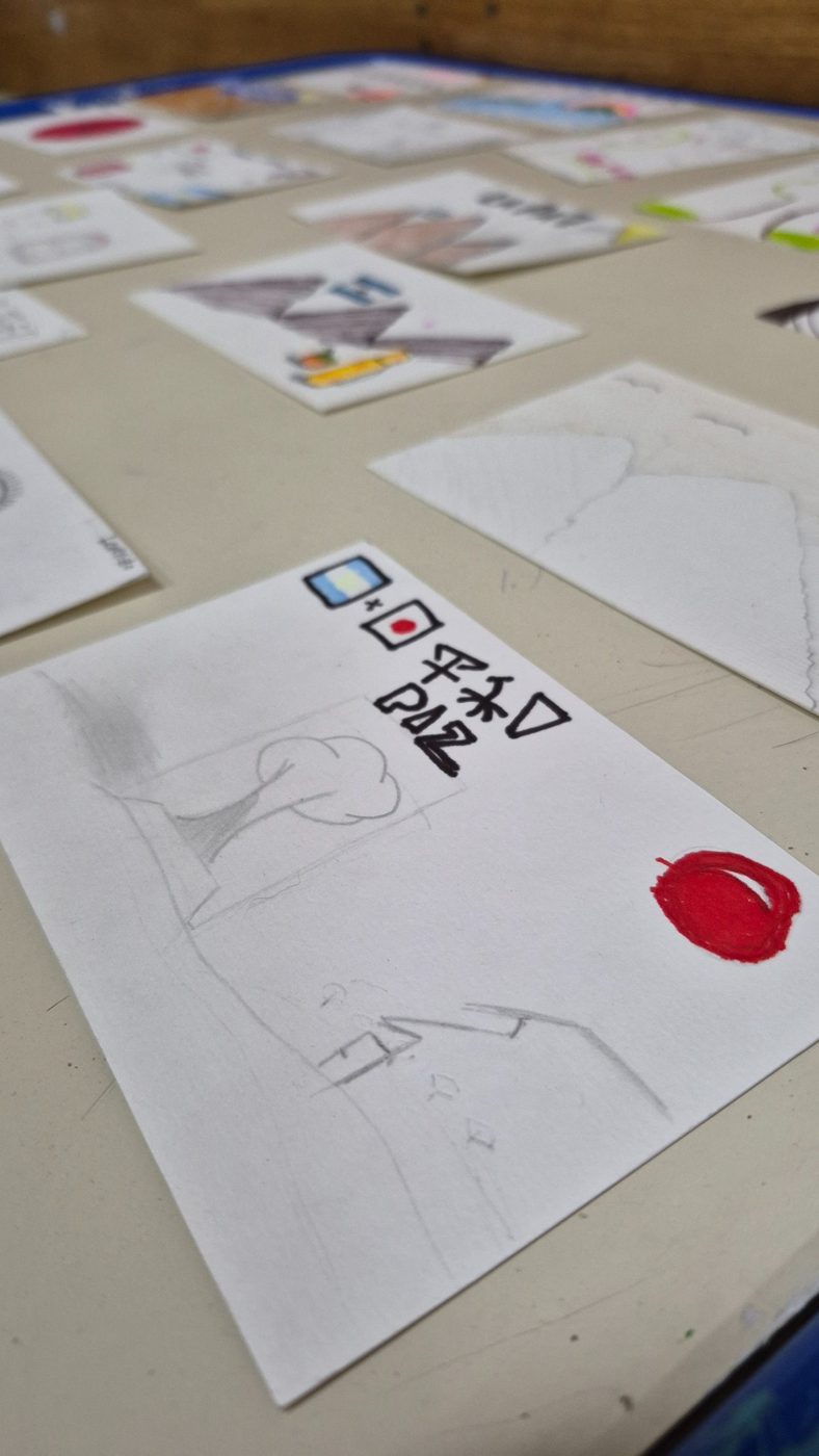 A drawing connecting Japan and the idea of peace