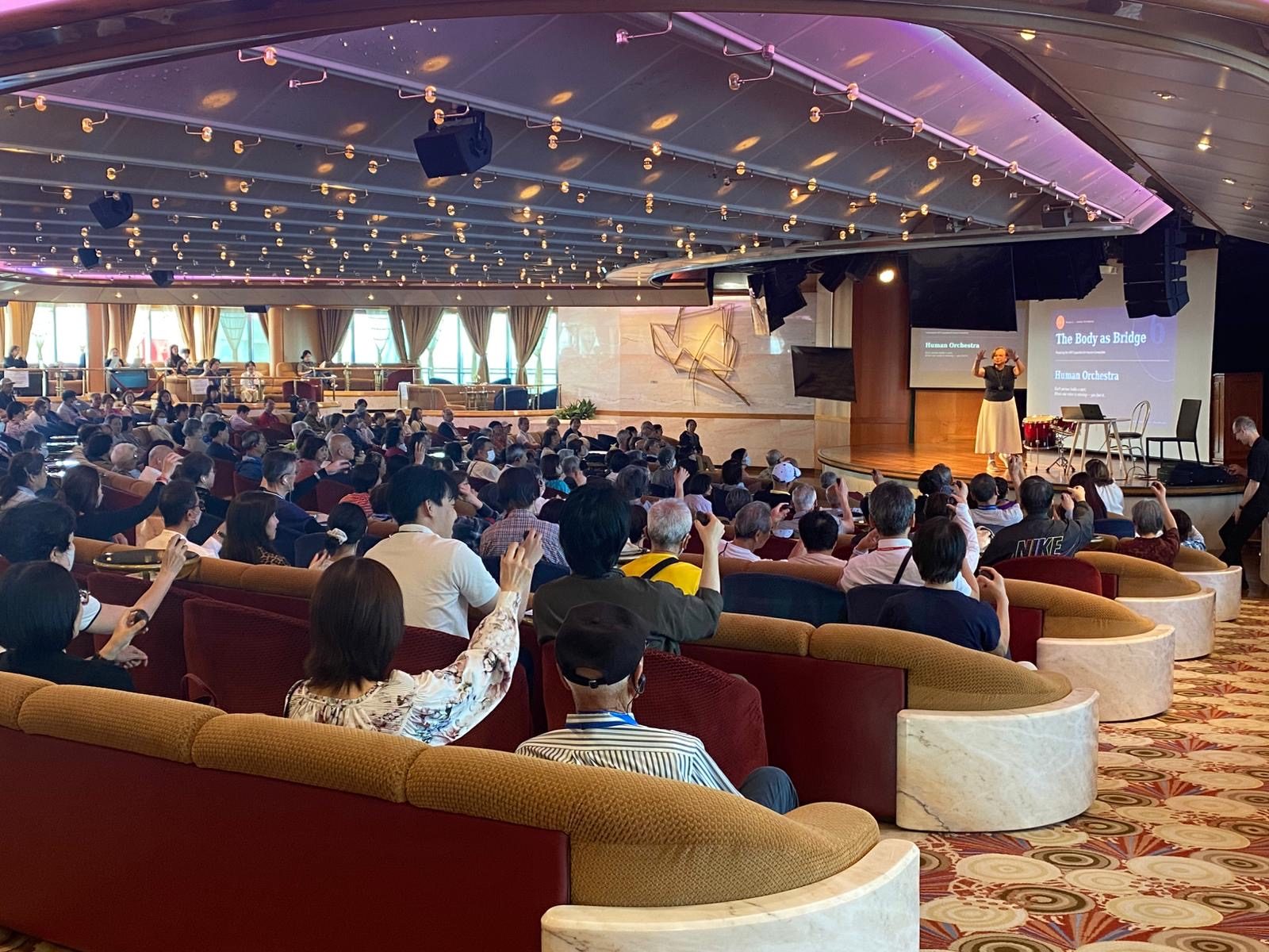 The Body as Bridge — full room, Vista Lounge, Peace Boat